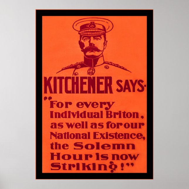 Kitchener Says ~ Vintage British WW1 Poster (Framsidan)