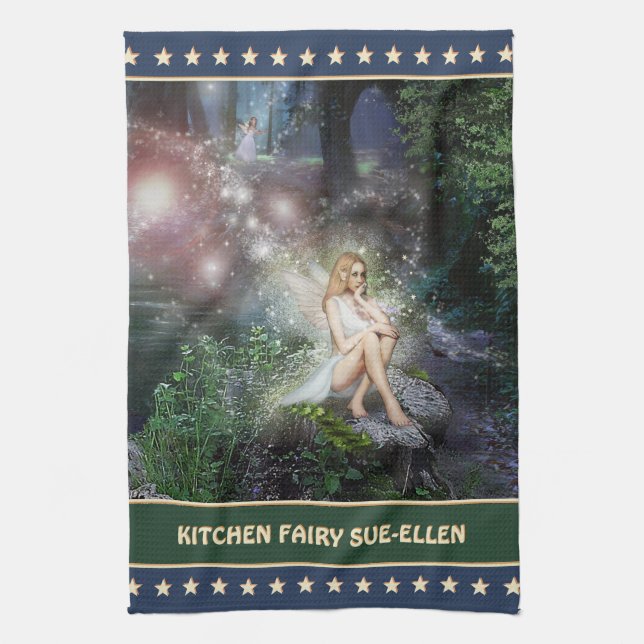 KitchenFairy Towel med ditt namn Kökshandduk (Vertikal)