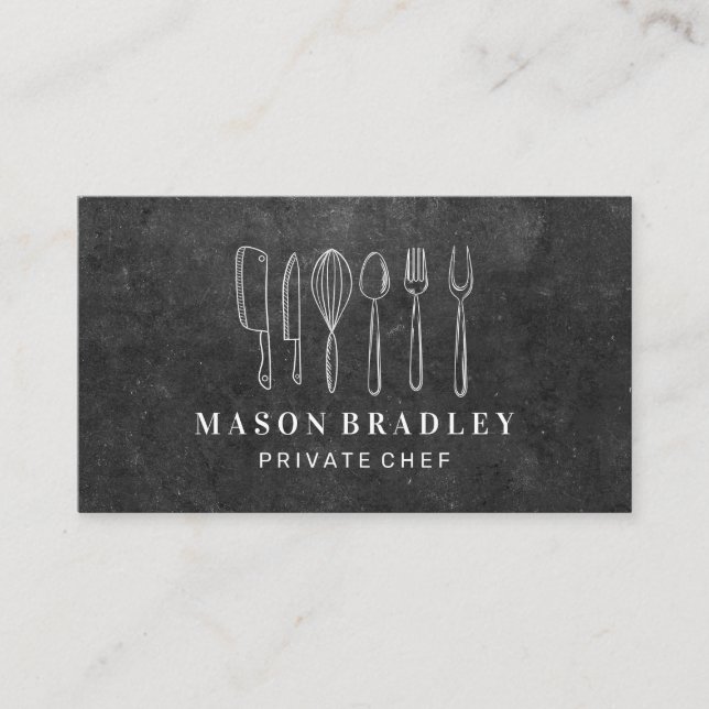 Kitchenware Illustrations | Bakgrund för skiffer Visitkort (Framsida)