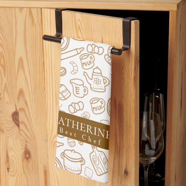 Kitchenware White Brown Kitchen Towers Kökshandduk (Thirds Fold)