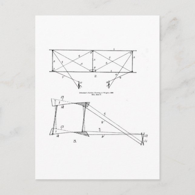 Kite Diagram - Kite (Wright), 1899 vykort (Framsida)