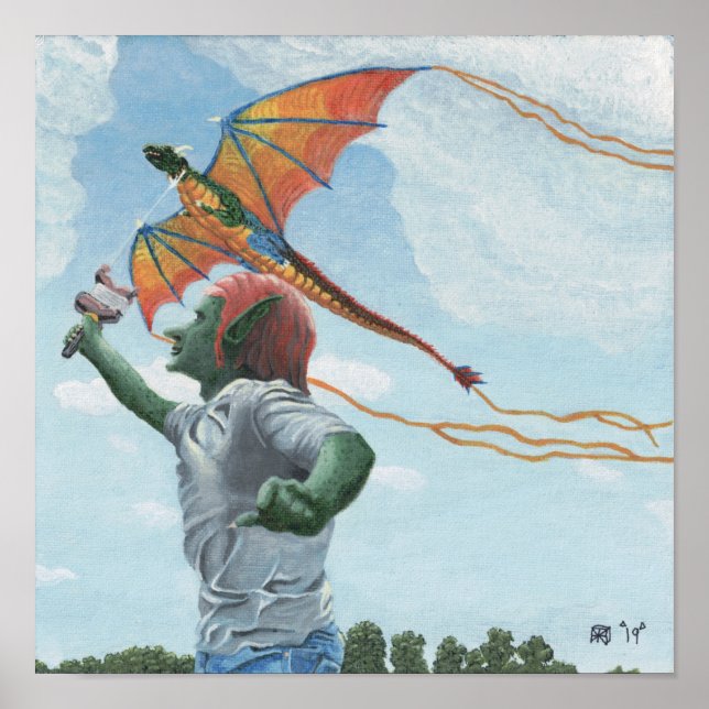 Kite Fantasy Wall Art Poster (Framsidan)