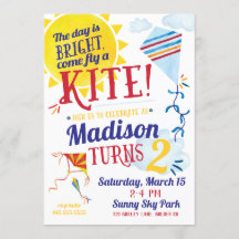 Kite Flies Birthday-inbjudan