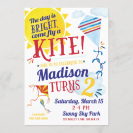 Kite Flies Birthday-inbjudan Inbjudningar