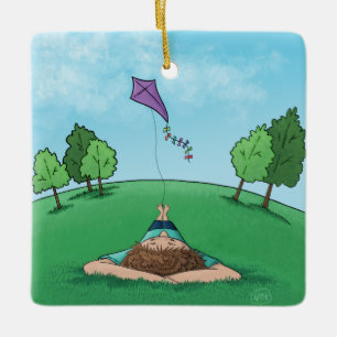 Kite Flies Ceramic Ornament