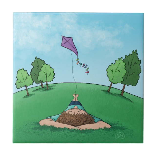 Kite Flies Ceramic Tile Kakelplatta (Framsidan)