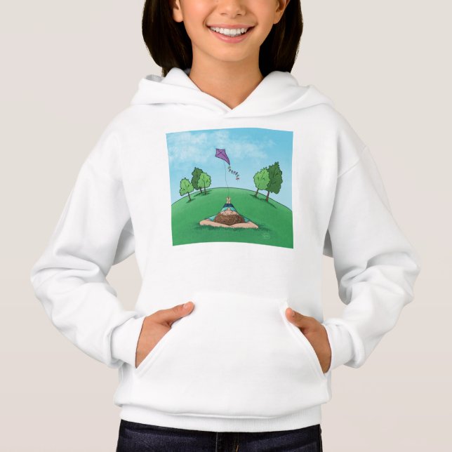 Kite Flies Hoodie T Shirt (Framsida)