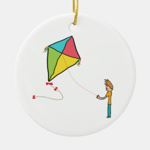 Kite Flies Julgransprydnad Keramik