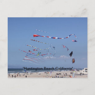 Kite Flies på stranden Vykort