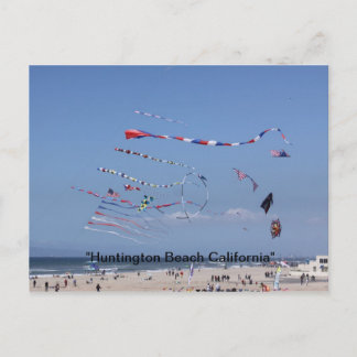 Kite Flies på stranden Vykort