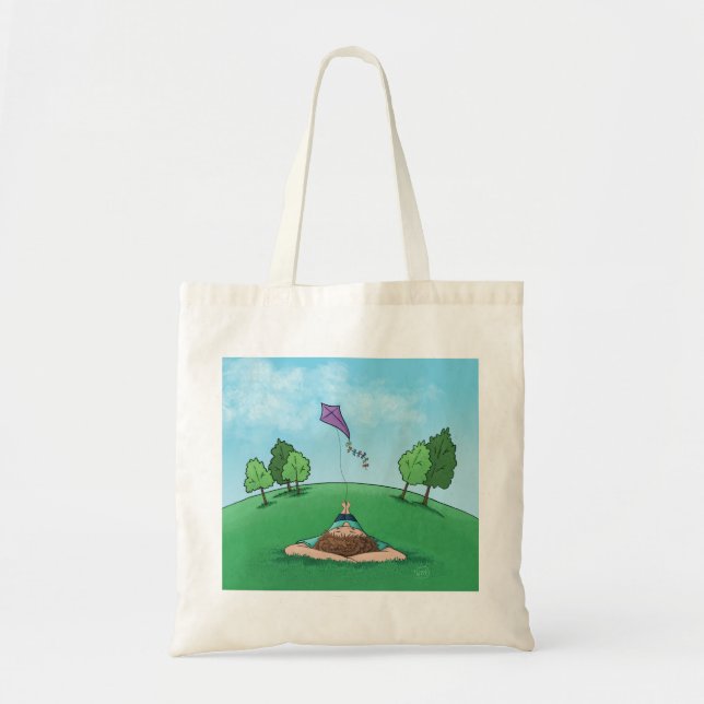 Kite Flies Tote Bag Tygkasse (Framsidan)