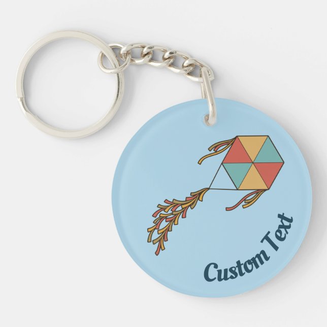Kite Icon Light Blue Keychain (Framsidan)