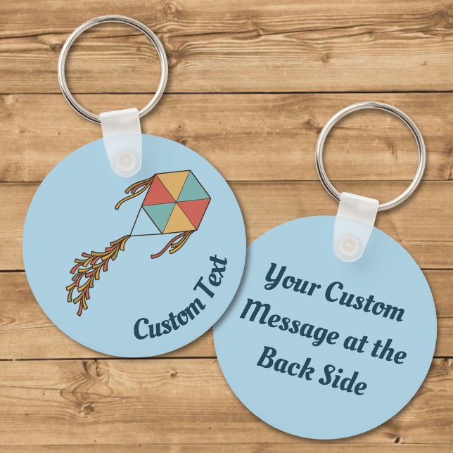 Kite Icon Light Blue Keychain Nyckelring (Skapare uppladdad)