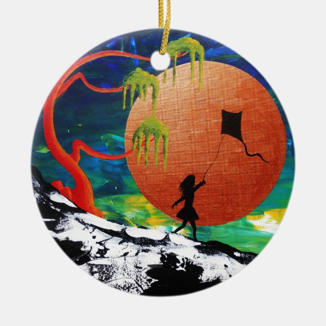 Kite. Julgransprydnad Keramik (Framsidan)