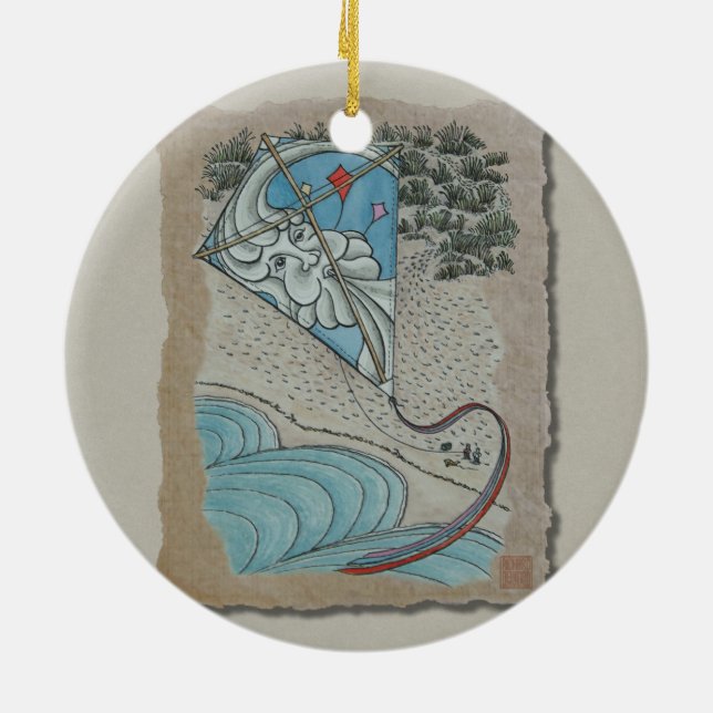 Kite & Mr North Vind Julgransprydnad Keramik (Baksidan)