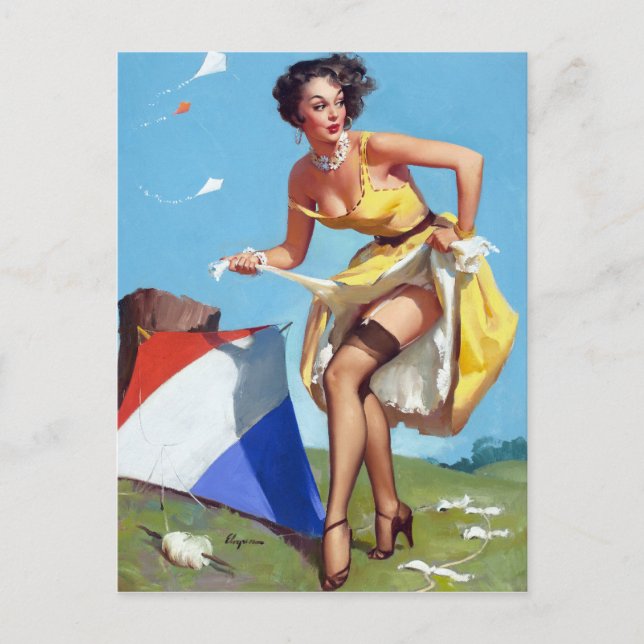 Kite Pin Up Vykort (Framsida)