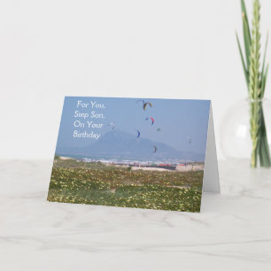 Kite Surfers Step Son Birthday Kort