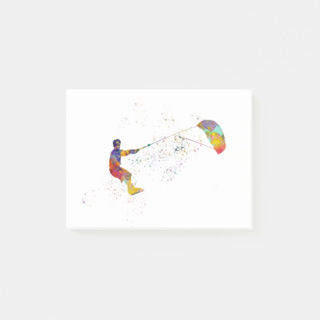 Kite Surfing in Watercolor Post-it Block (Framsida)