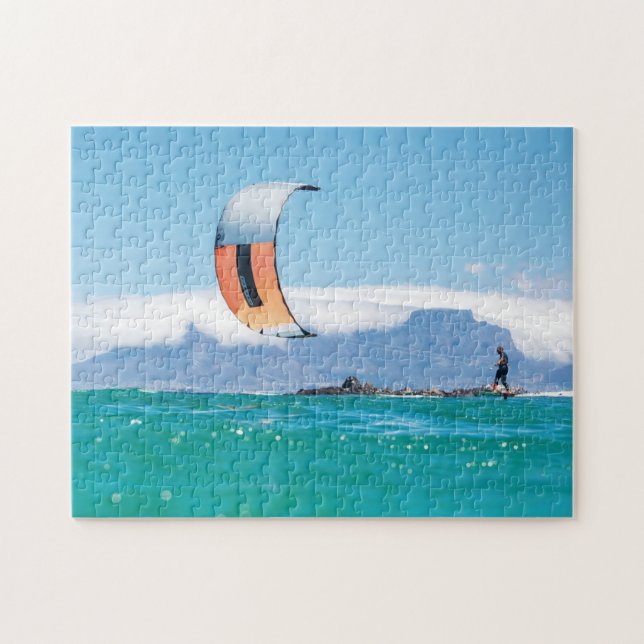 Kite Surfing Kitesurfing Sea Vatten sport, sommar Pussel (Horisontell)
