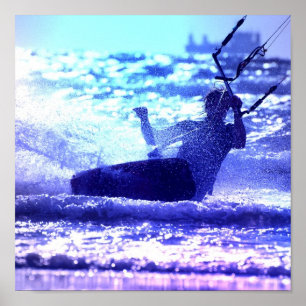 Kite Surfing Poster Skriv ut