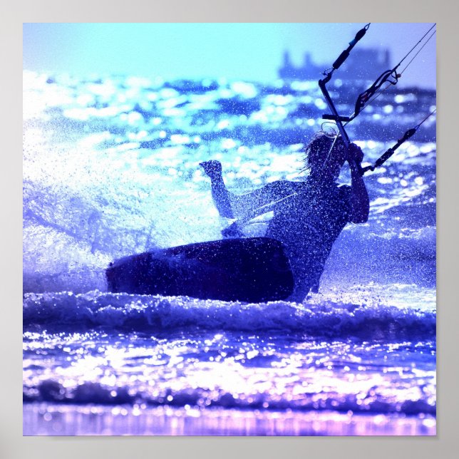 Kite Surfing Poster Skriv ut (Framsidan)