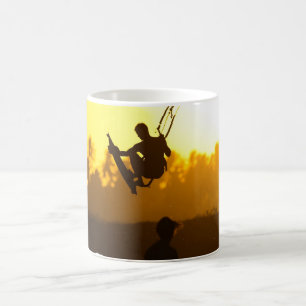 Kite Surfing vid Sunset Silhouette Kaffemugg