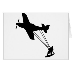 Kiteboard flygplan hälsningskort