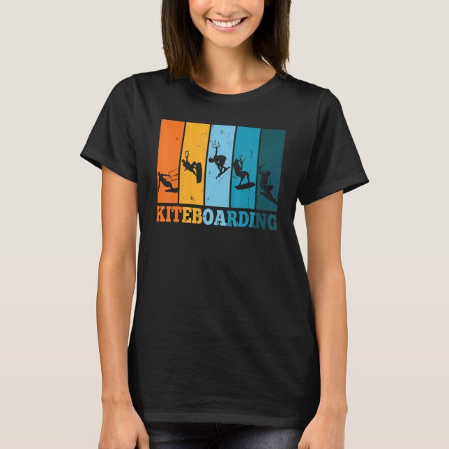 Kiteboard Kitesurf Kiteboarding Kitesurfing Retro  T Shirt (Framsida)