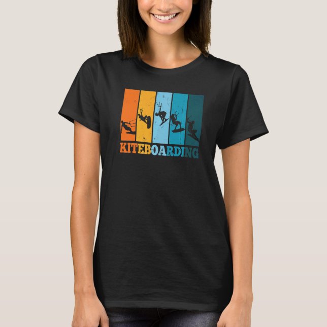 Kiteboard Kitesurf Kiteboarding Kitesurfing Retro  T Shirt (Framsida)