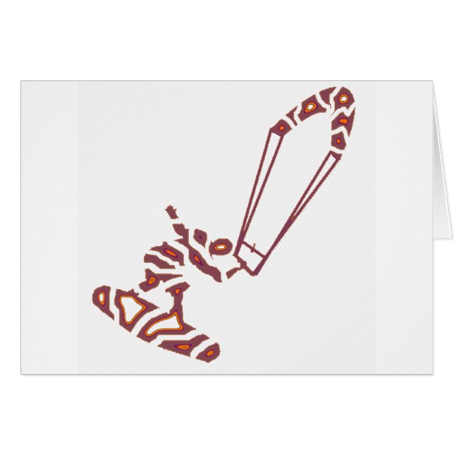 Kiteboard tvekar aldrig hälsningskort (Framsidan Horizontal)