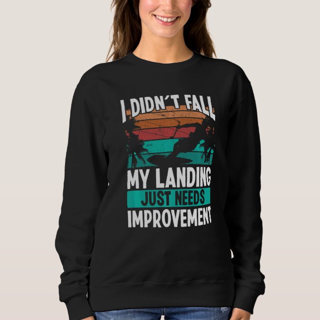 Kiteboarder Landings need Improvement Kitesurfer K T Shirt (Framsida)