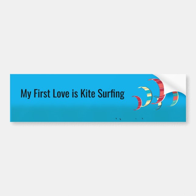 Kiteboarding Bumper Sticker Bildekal (Framsidan)