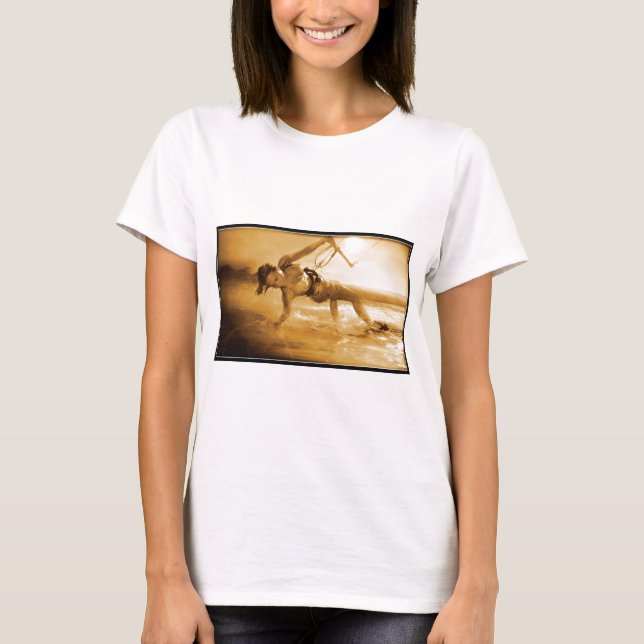 Kiteboarding flicka t shirt (Framsida)