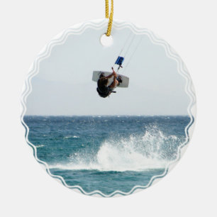 Kiteboarding hoppprydnad julgransprydnad keramik