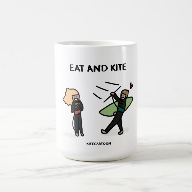 Kiteboarding/kitesurfing - Eat and Kite Kaffemugg (Center)