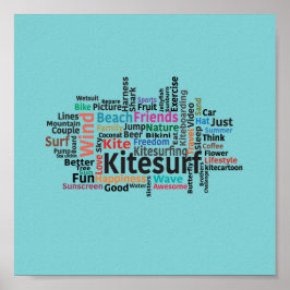 Kiteboarding/kitesurfing- Kitesurf-design Poster