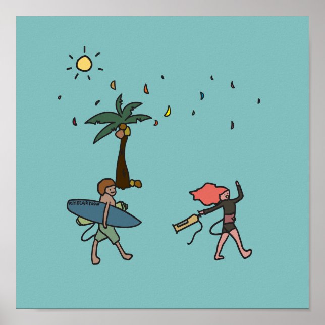 Kiteboarding/kitesurfing- Låt oss go kitesekfing Poster (Framsidan)