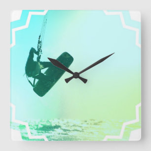 Kiteboarding luft tar tid på fyrkantig klocka