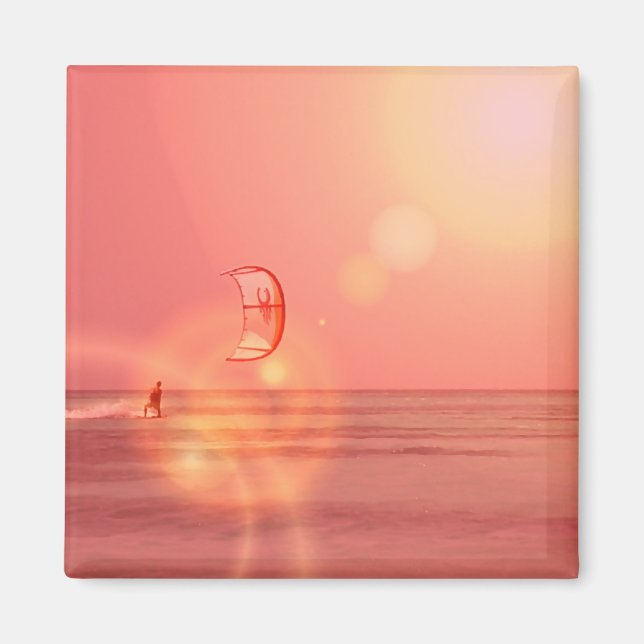 Kiteboarding Sunset Magne Magnet (Framsidan)