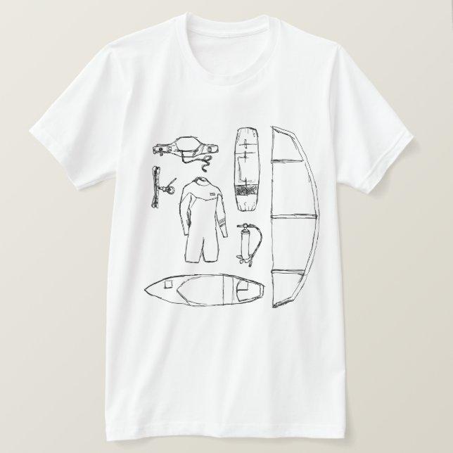 Kiteboarding utrustar t shirt (Design framsida)