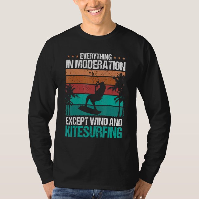 Kiteboarding Vintage Kite Kitesurfing Wind Kitesur T Shirt (Framsida)