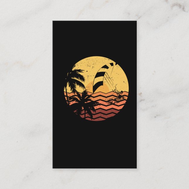 Kitektur Retro Kiteboarding Wave Surfer Visitkort (Framsida)