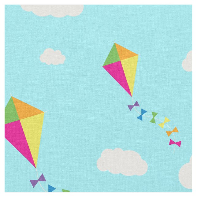 Kites Cute Colorful Kids Tyg (Närbild)