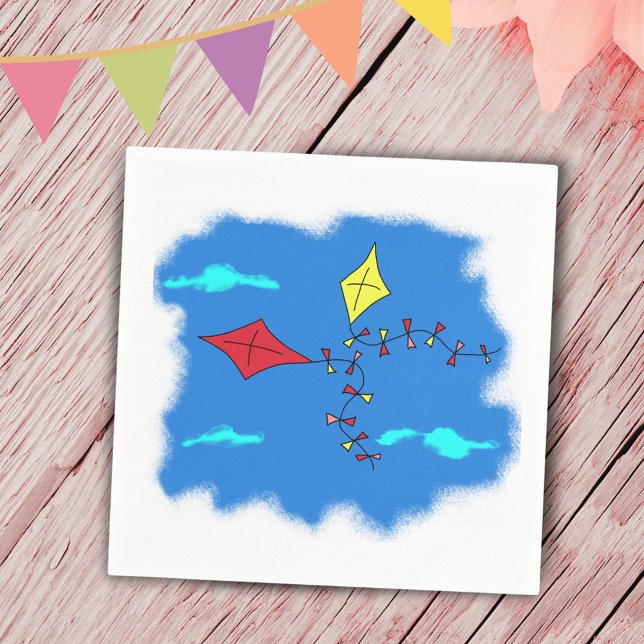 Kites i Blå himmel Pappersservett (Skapare uppladdad)