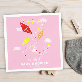 Kites i Himmel Rosa Baby Shower Party Pappersservett