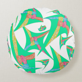 Kites of Connection Throw Pillow, Round Pillow Rund Kudde