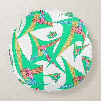 Kites of Connection Throw Pillow, Round Pillow Rund Kudde