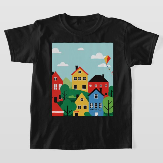 Kites over the city t shirt (Laydown)