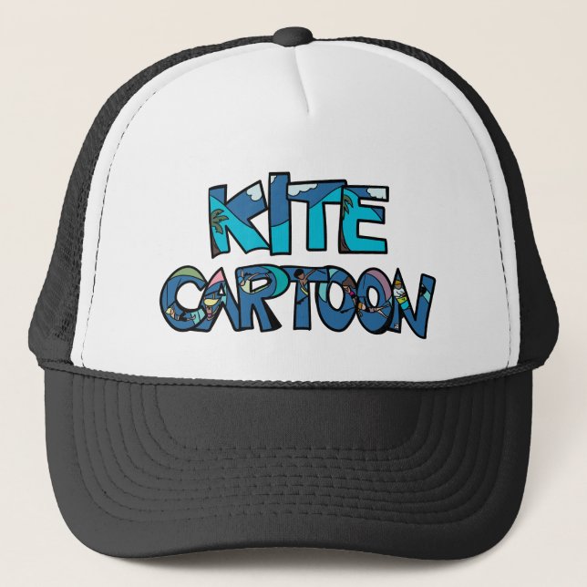 Kitesurf - Kitecartoon hat Keps (Framsida)