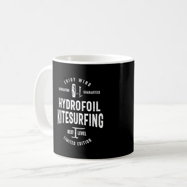 Kitesurf t shirt Kite Surfing Gifts Kaffemugg (Framsida vänster)